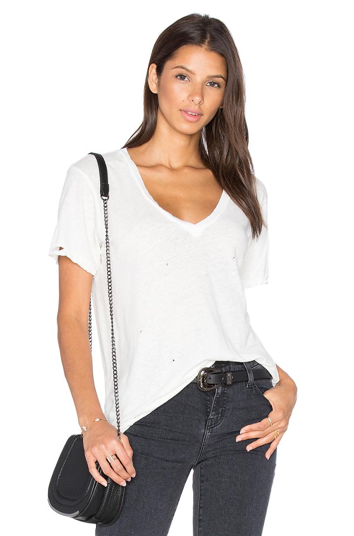 The V Neck Distressed Tee