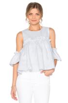 Layered Ruffle Cold Shoulder Top