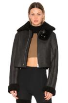 Cropped Lamb Shearling Flight Coat