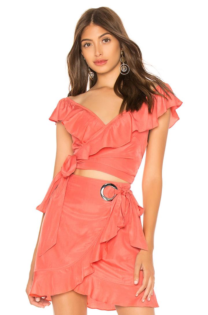 Chia Ruffle Tie Crop Top