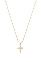 The Marcella Gold & Crystal Cross Charm Necklace