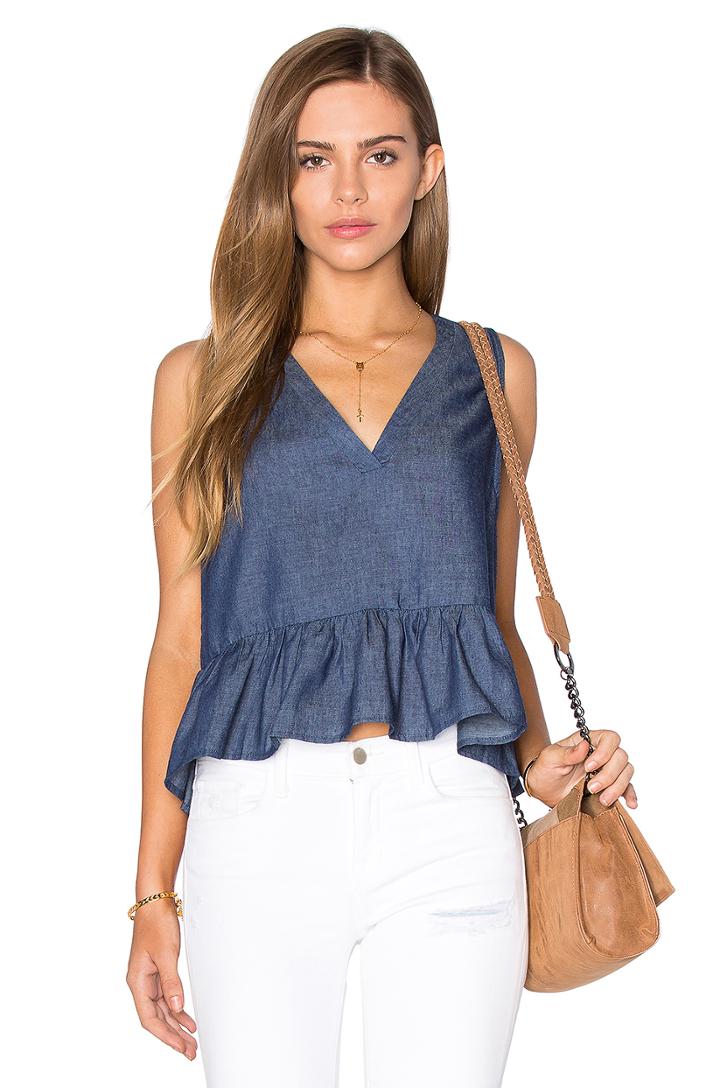 V Neck Peplum Tank