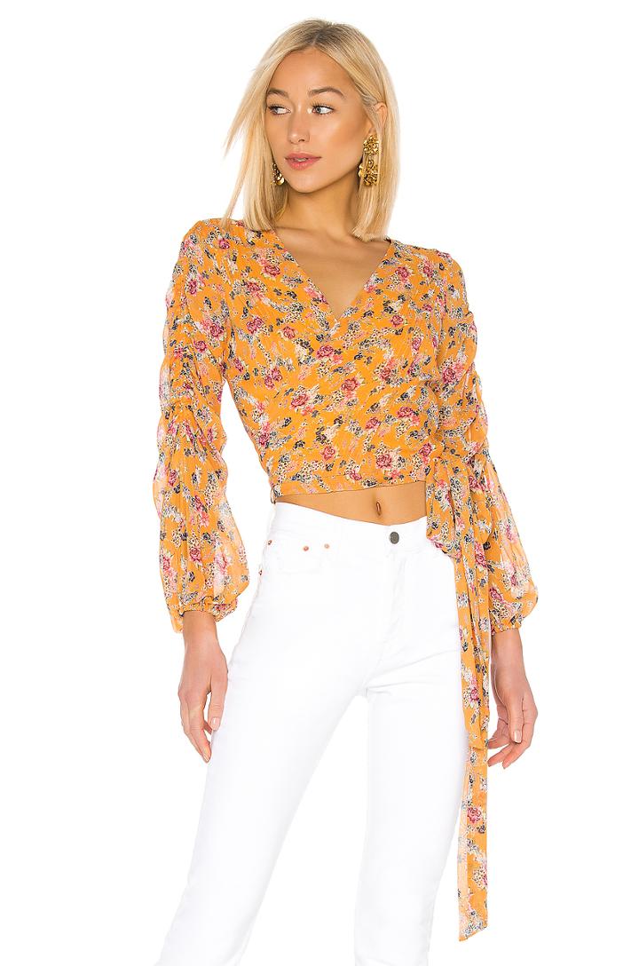 Pintuck Wrap Top