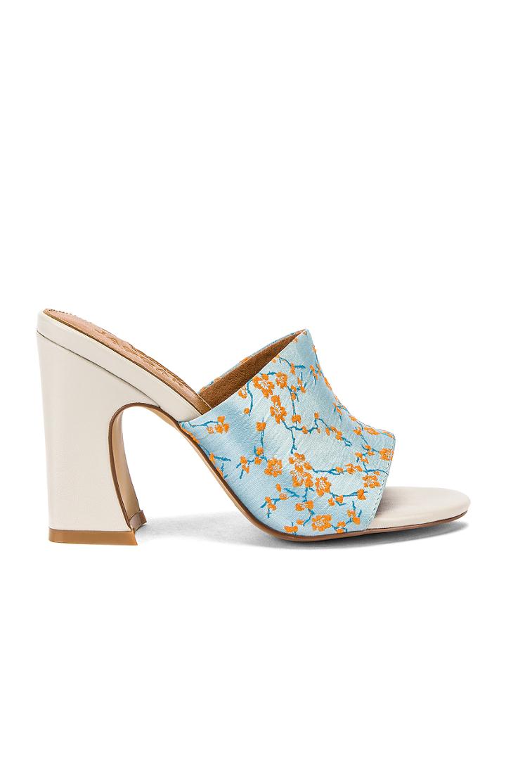 Crescent Brocade Mule Heel