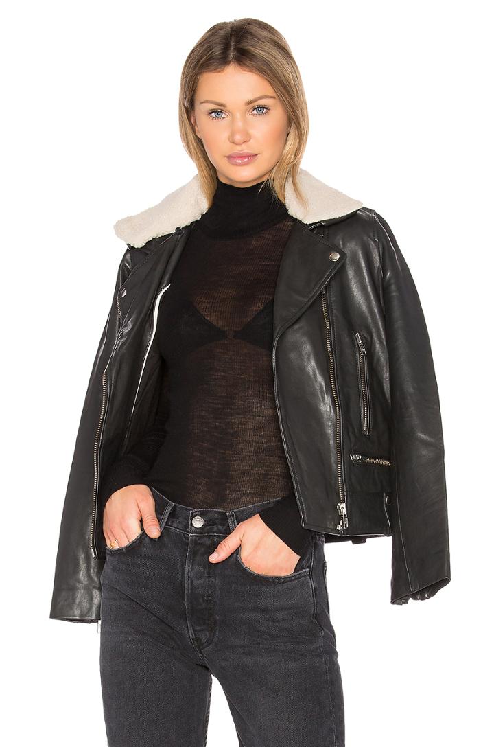 Vulcania Faux Sherpa Leather Jacket