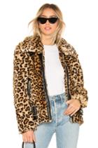 Faux Fur Leopard Biker Jacket