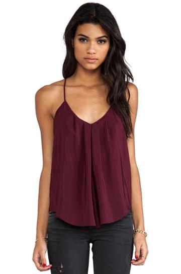 Amanda Uprichard Button Back Cami In Burgundy