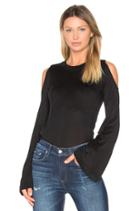 Bell Sleeve Cut Out Shoulder Sweater