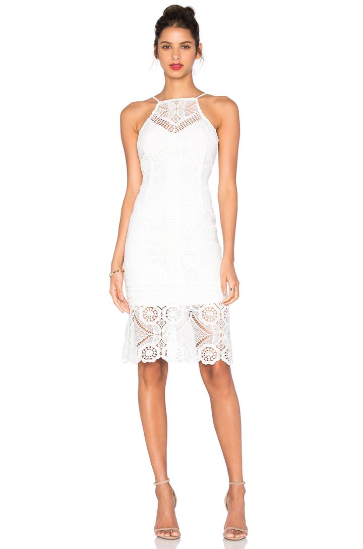 Sleeveless Square Neck Lace Dress