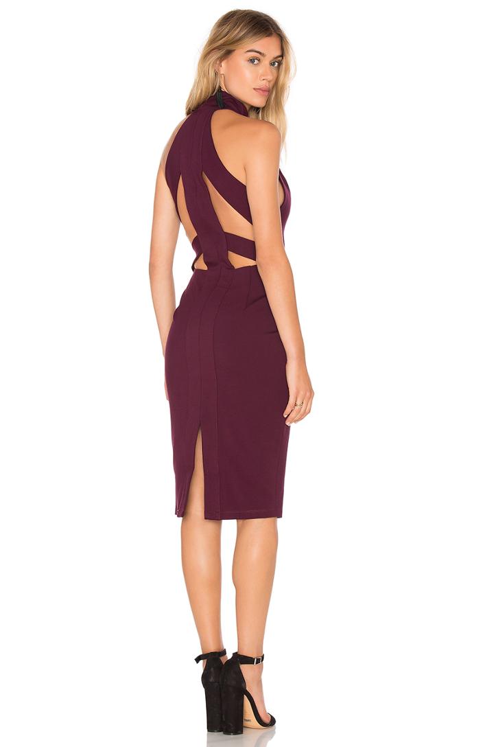 Black Double Knit Sleeveless High Neck Mini Dress