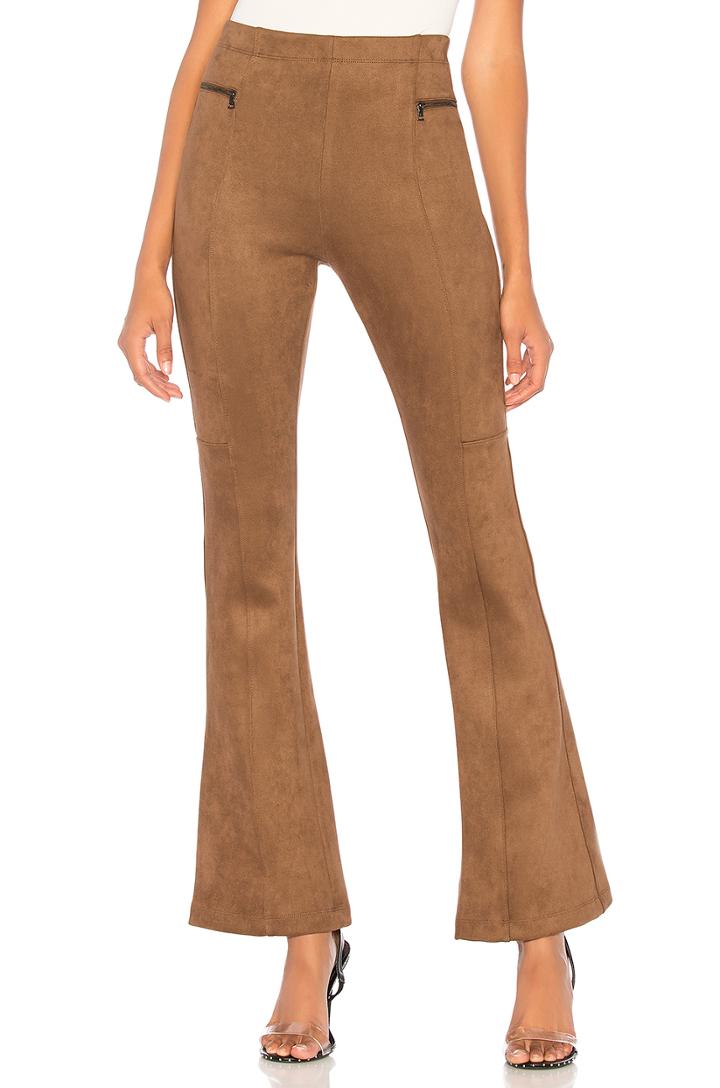 Faux Suede Flare Pant