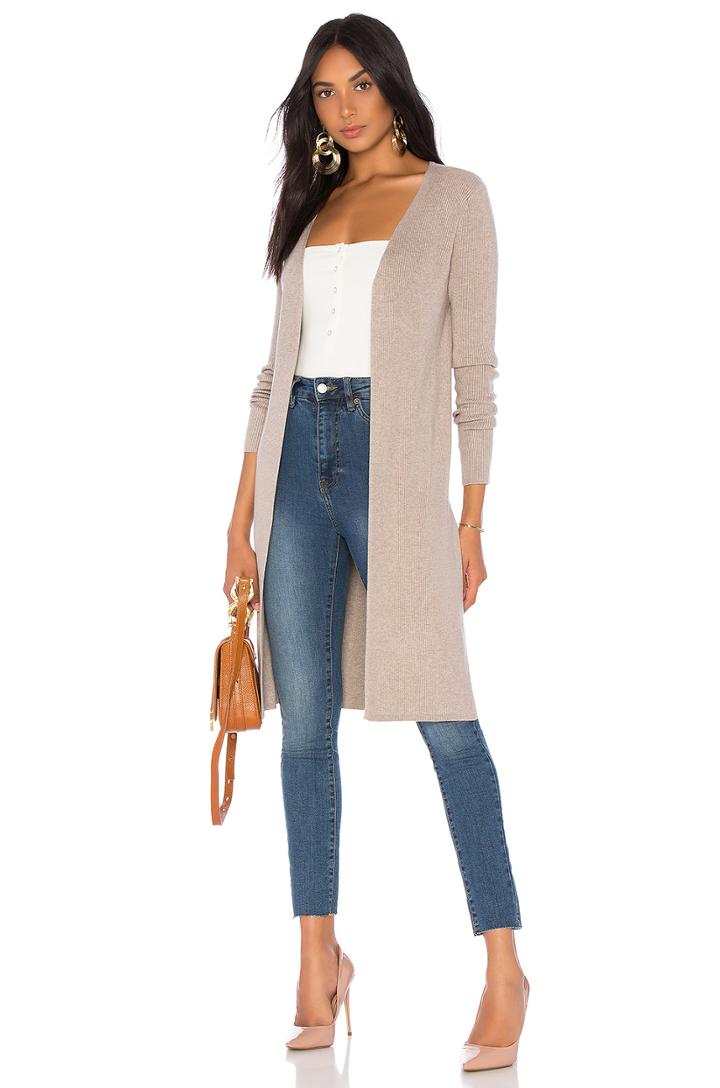 Ribbed Open Cardigan