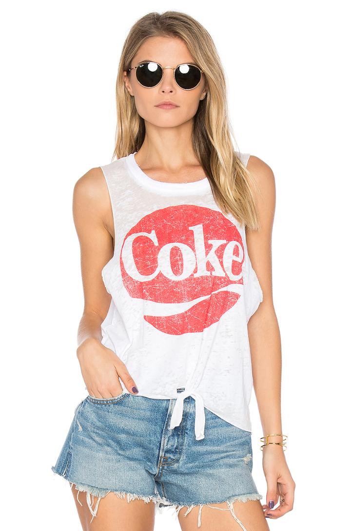 Coke Tie Front Muscle Tee
