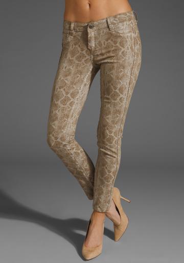 Bleulab Reversible Detour Novelty Legging In Cafe Snake Print/latte Coating