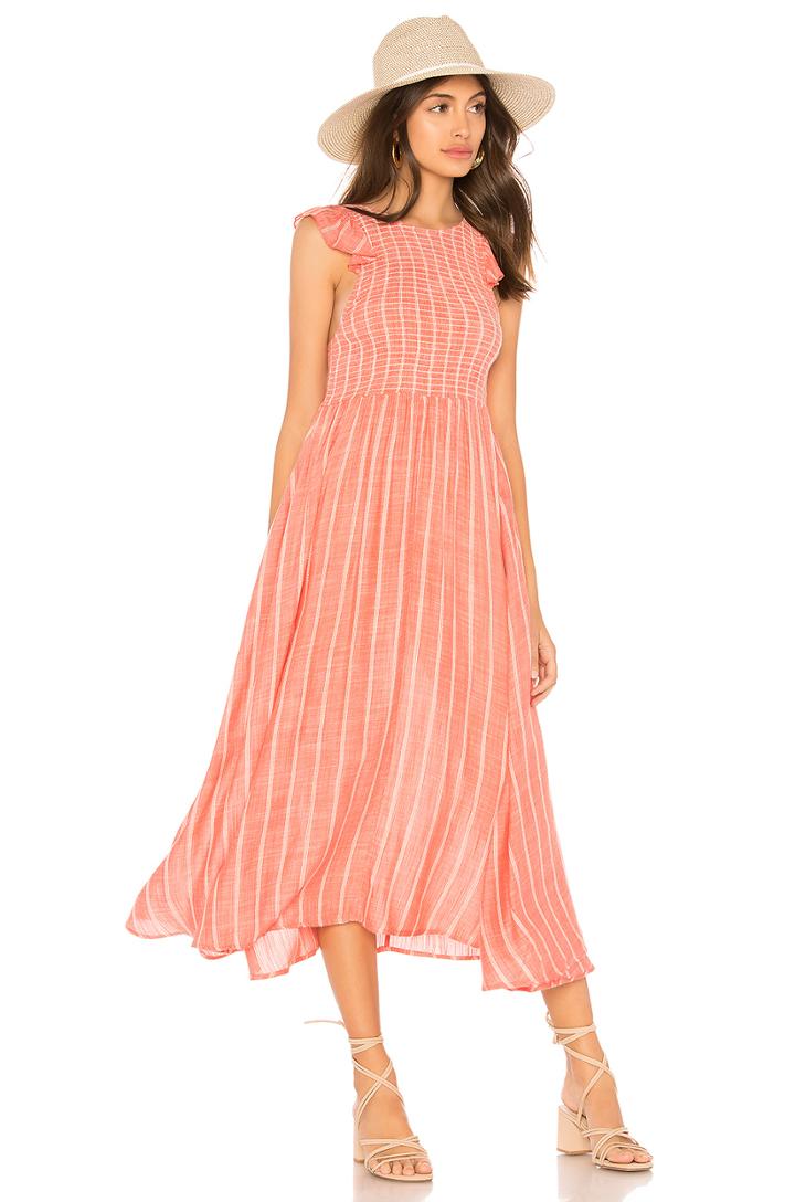 Chambray Butterflies Midi Dress