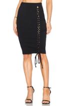 Lace Up Midi Slit Skirt