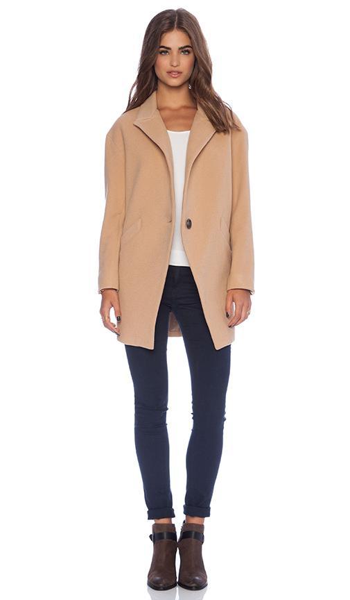 Mason By Michelle Mason Oversized Coat In Tan