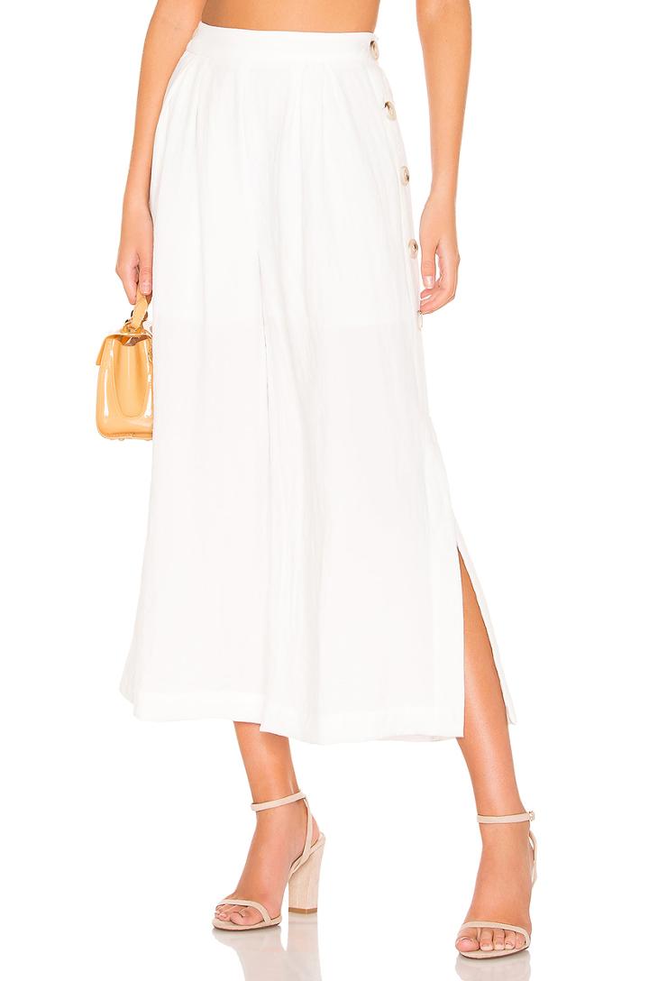 Buttoned Wide Leg Pant
