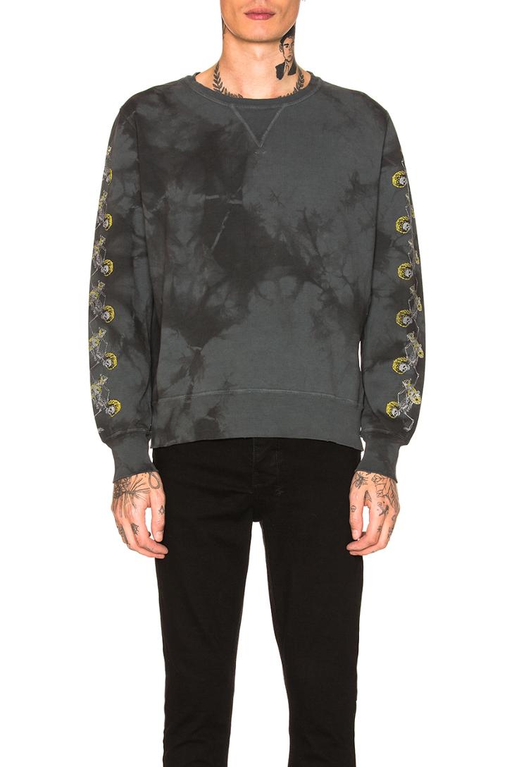 Tie-dye Sleeve Skull Fleece