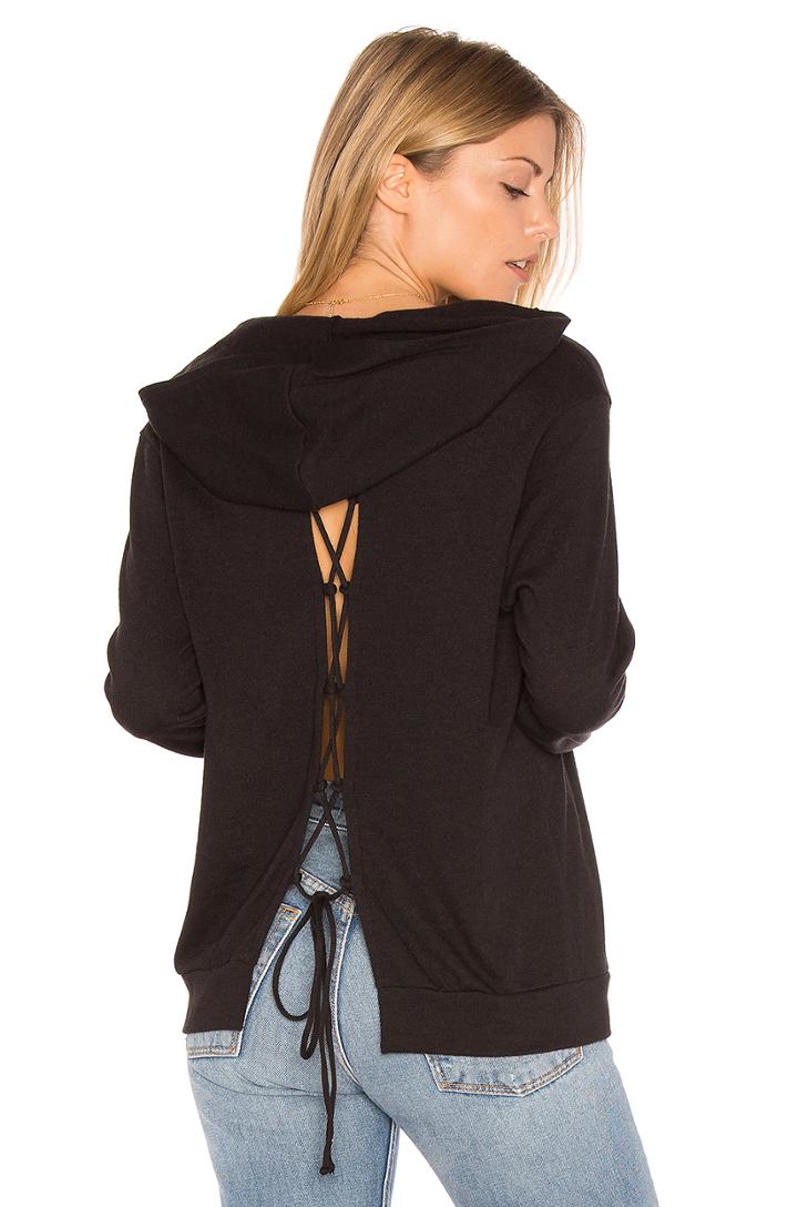 Lace-up Back Hoodie