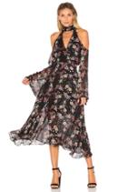 Floral Chain Neck Wrap Front Dress