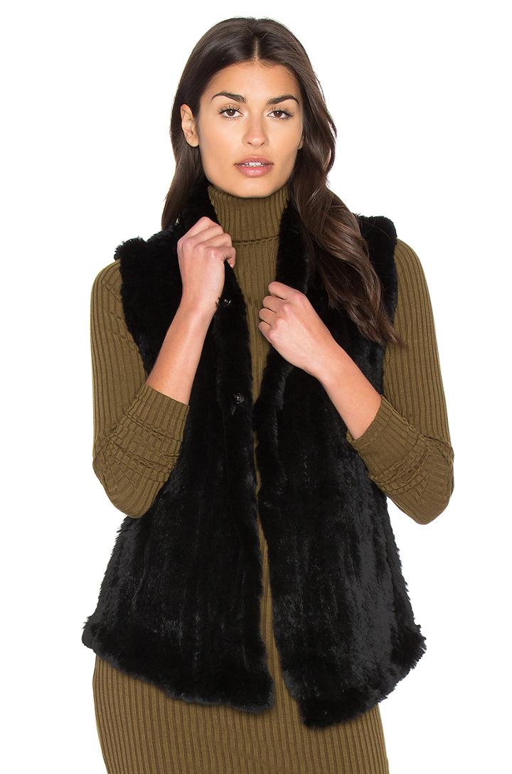 Shawl Dyed Rabbit Fur Vest