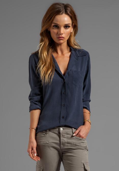 Equipment Brett Blouse In Navy