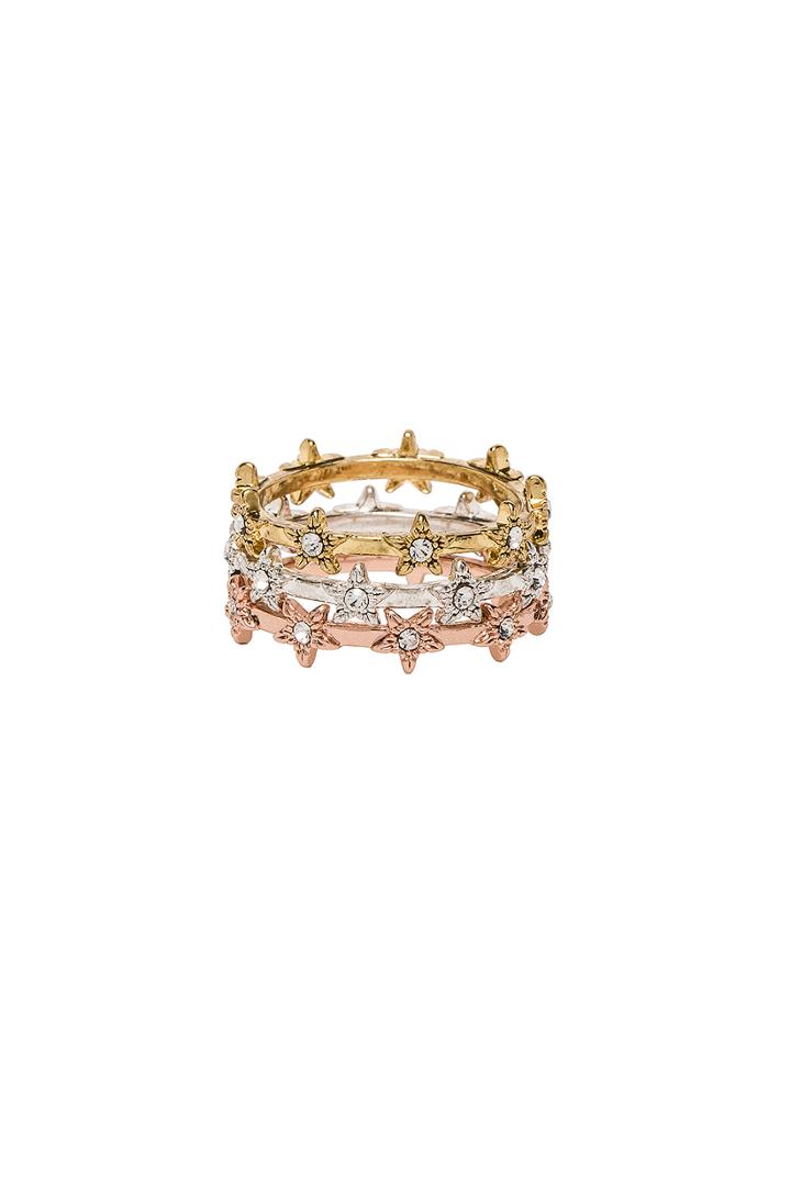 The Pave Star Ring Set