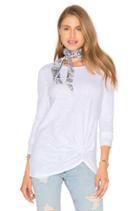 Slubbed Jersey Long Sleeve Gathered Front Top