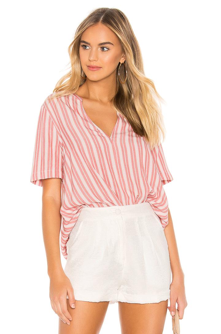 Pleat Front Short Sleeve Top
