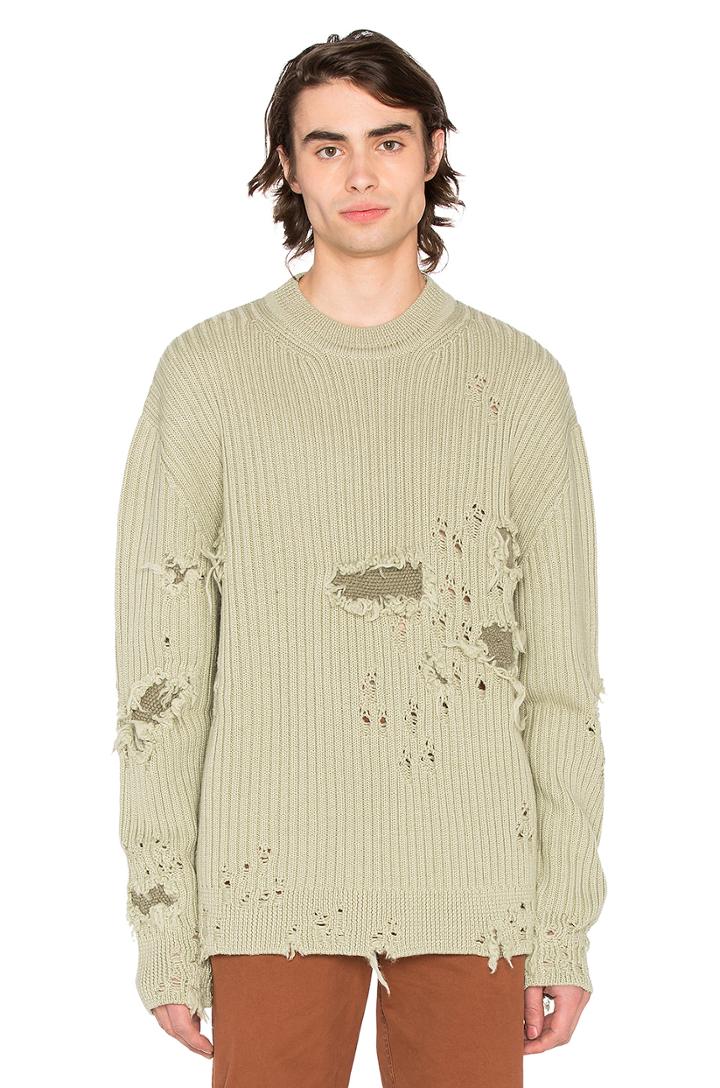 Destroyed Military Rib Sweater