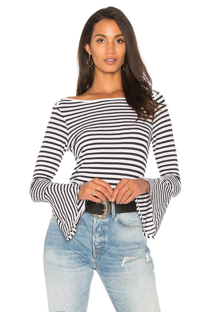 French Stripe Bell Sleeve Tee