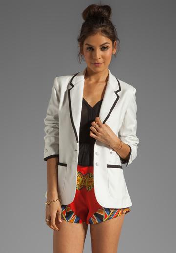 Lovers + Friends X Because Im Addicted Addicted To Love Blazer In White