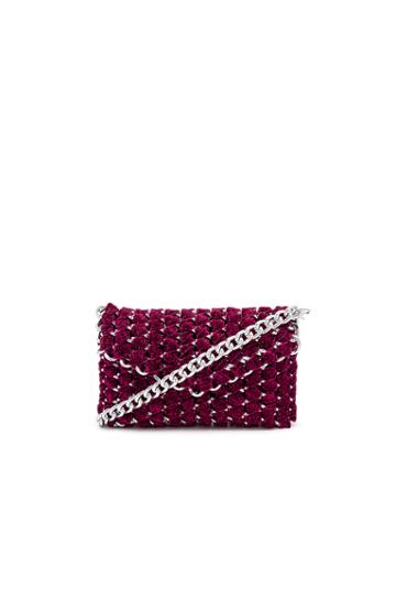 Eve Shimmer Clutch With Silver Chain