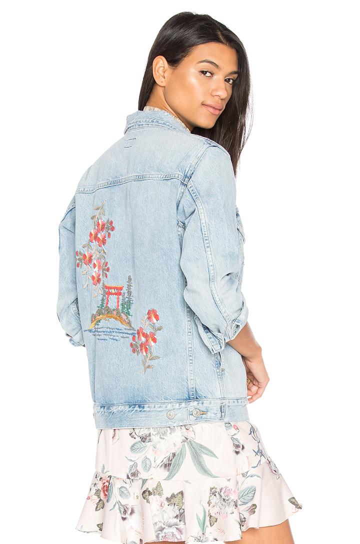 Embroidered Boyfriend Jacket