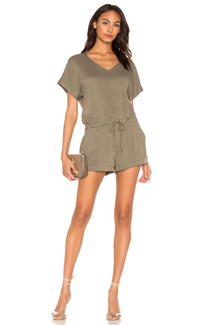 Black Twill Romper