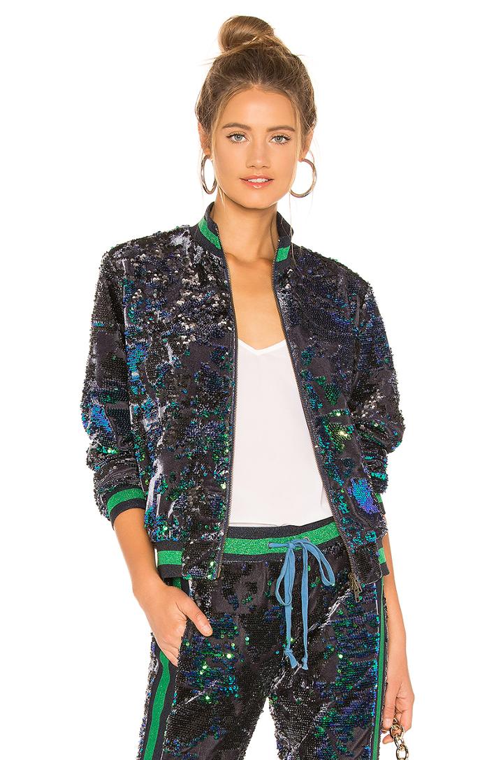Sequin Velour Track Jacket