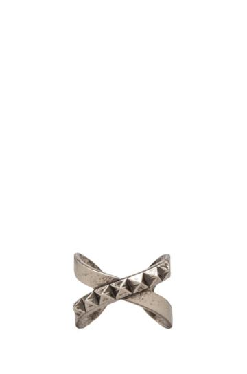 Luv Aj The Criss Cross Punk Stud Ring In Rust