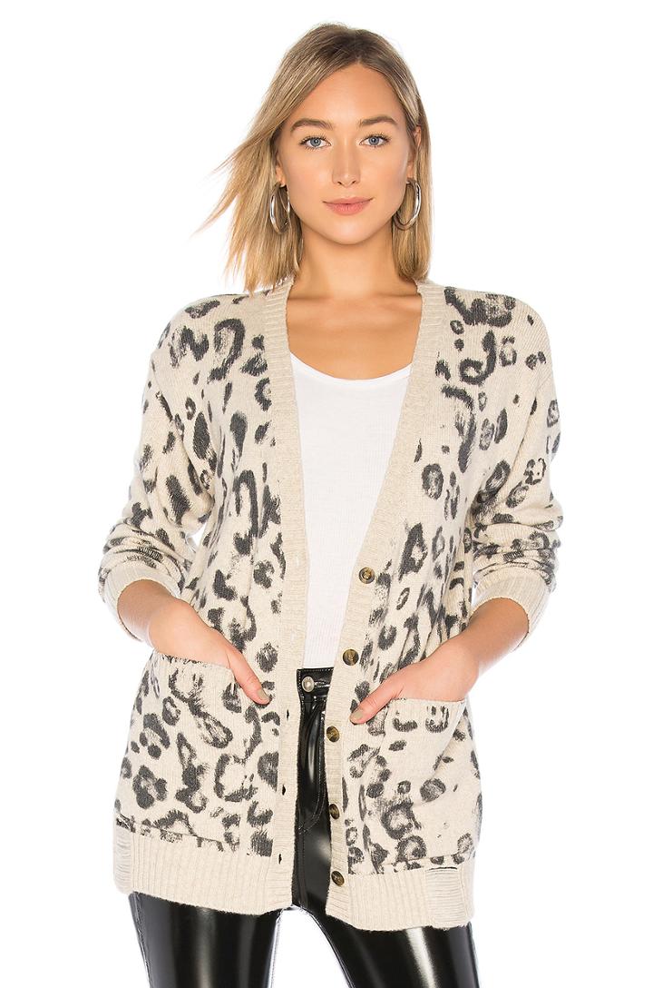 Leopard Print Destroyed Cardigan