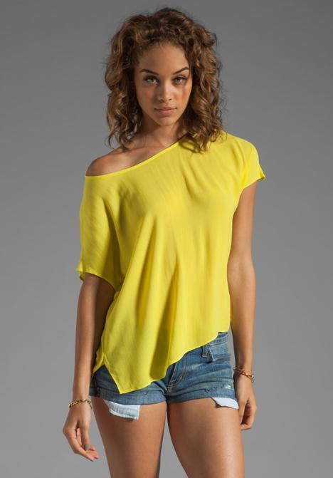 Ella Moss Stella Short Sleeve Top In Yellow