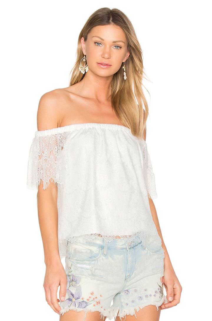 Black Lace Off Shoulder Top