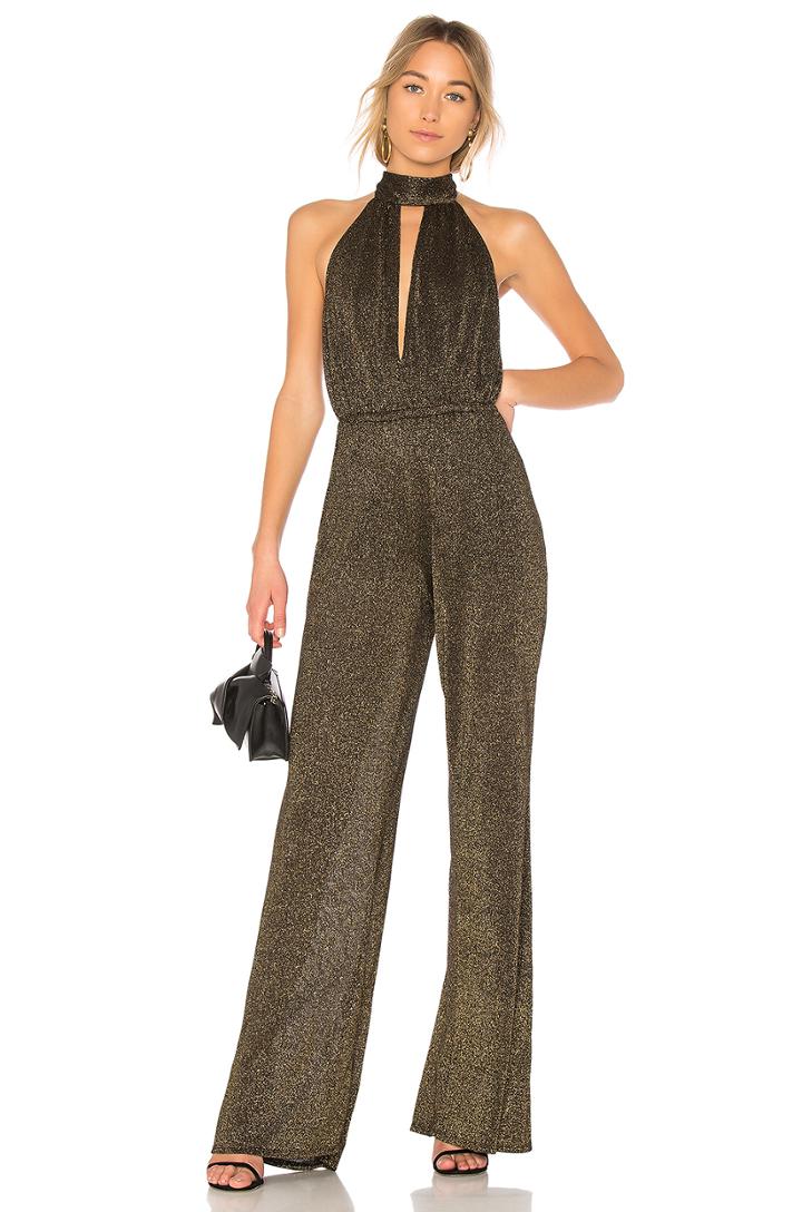 Halter Split Front Sweater Jumpsuit