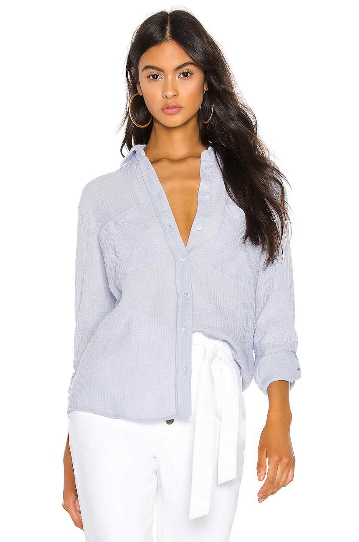 Patch Pocket Roll Tab Button Down