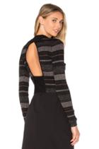 Lurex Stripe Long Sleeve Sweater