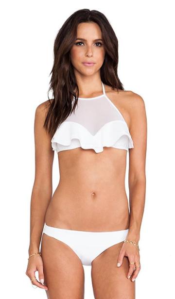 Zimmermann Georgia Bonded Halter Bikini In White