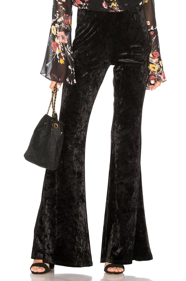 Crushed Velvet Retro Flare Pant
