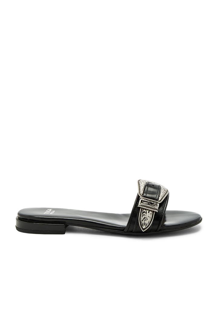 Buckle Leather Slide