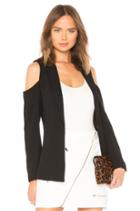 Cold Shoulder Blazer In Black