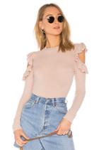 Ruffle Cold Shoulder Sweater