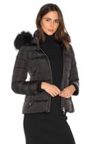 Down Jacket With Asiatic Raccoon Fur Collar